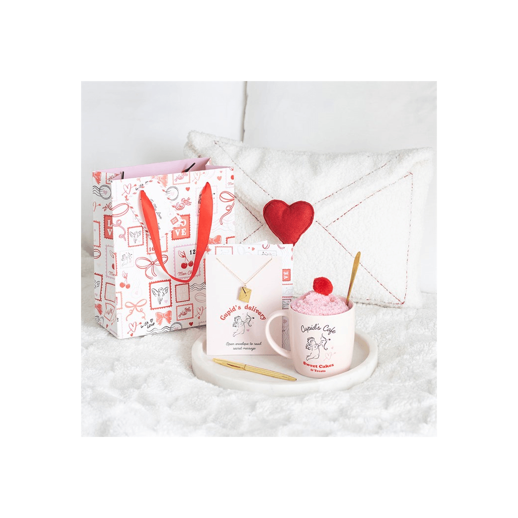 Cupid's Café Mug, Spoon and Socks Gift Set for Her 350ml