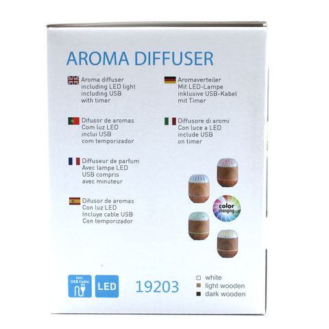 Palermo Atomiser - USB - Colour Change - Timer, a stylish aroma diffuser with LED lights and auto shut-off feature.
