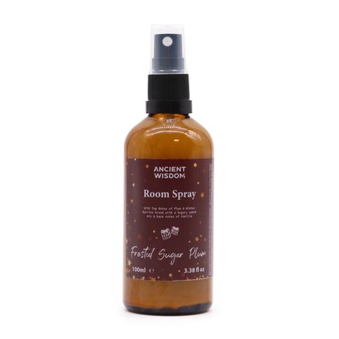 Frosted Sugar Plum Room Spray 100ml from Ancient Wisdom, capturing the essence of sweet plums and winter berries.