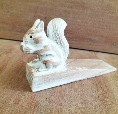 Hand carved Doorstop - Squirrel adds charm and functionality to your space with sustainable Jemipinis wood design.