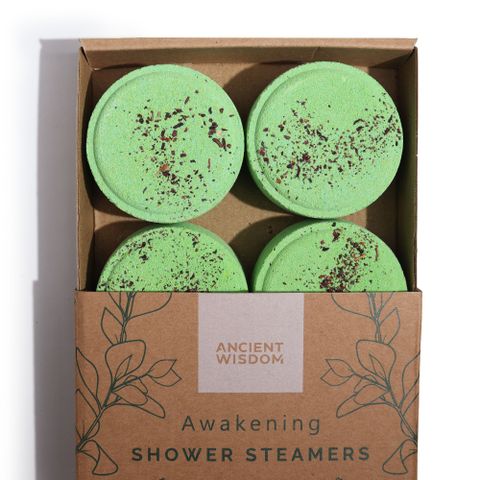 Zen Shower Steamers - Therapy Wellness Gift Set - Awakening features four all-natural steamers in a stylish box.
