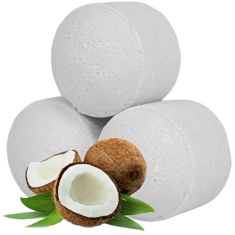 1.3Kg Box of Chill Pills (Mini Bath Bombs) - Summer of Love, featuring coconut scent for a relaxing tropical escape.