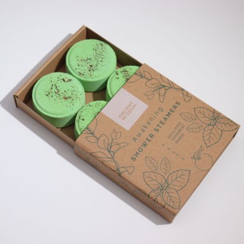 Zen Shower Steamers - Therapy Wellness Gift Set - Awakening features four invigorating steamers, crafted in Sheffield, UK.
