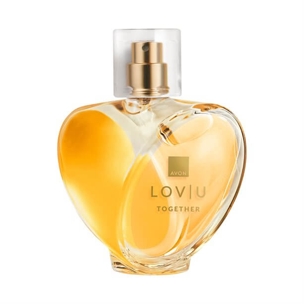 Lov U Together Eau de Parfum by Avon, a romantic scent perfect for spontaneous getaways and unforgettable moments.