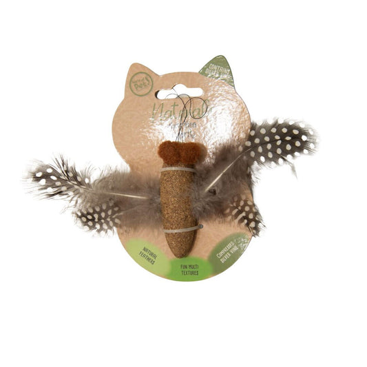 Natural Feather Butterfly toy with cork and feathers, perfect for igniting your cat's hunting instincts.