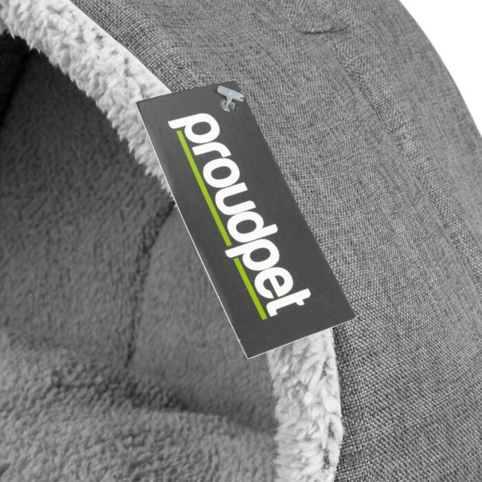 Soft Fleece Cat (Or very small dog) Igloo Bed - Grey by Proud Pet, perfect for cosy comfort for your furry friends.