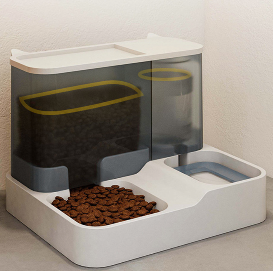 Automatic 2 in 1 Pet Feeder Food Water Dispenser Bowl for Pet Self feeding, ideal for dogs and cats, eco-friendly design.