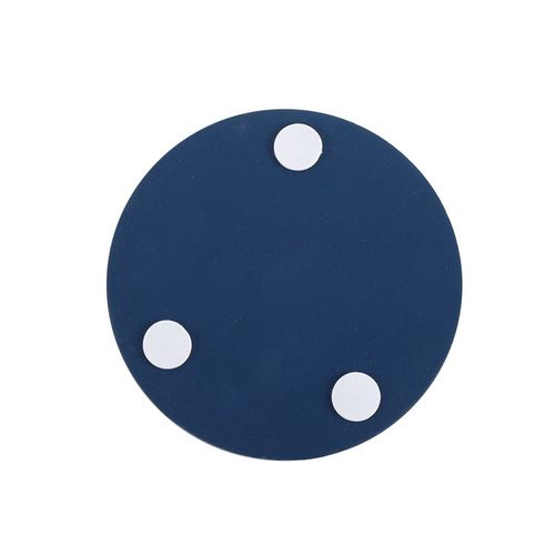 Navy blue Gnome Sweet Gnome Coaster Set, perfect for enjoying hot beverages with winter whimsy at home.