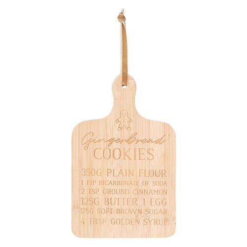 Gingerbread Cookies Bamboo Serving Board displaying festive ingredients, perfect for serving Christmas treats.