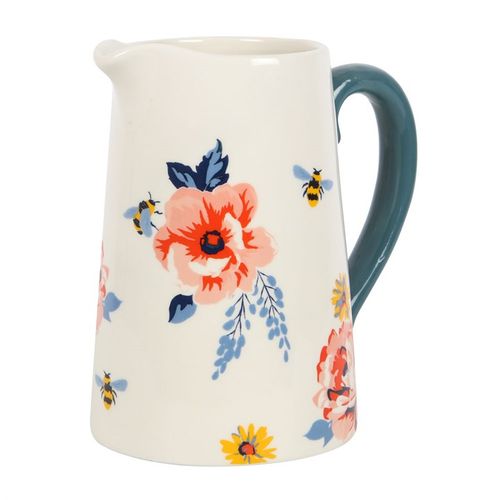 Brighten up your home with the 17cm Bee-utiful Floral Ceramic Flower Jug, perfect for spring gifts and décor.
