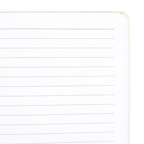 Lined pages of The Sun Celestial A5 Notebook, ideal for notes and sketches with a vibrant celestial design.