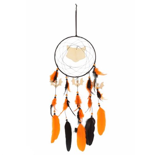 Enchant your space this Halloween with the Black Cat Halloween Dreamcatcher, featuring vibrant orange and black details.
