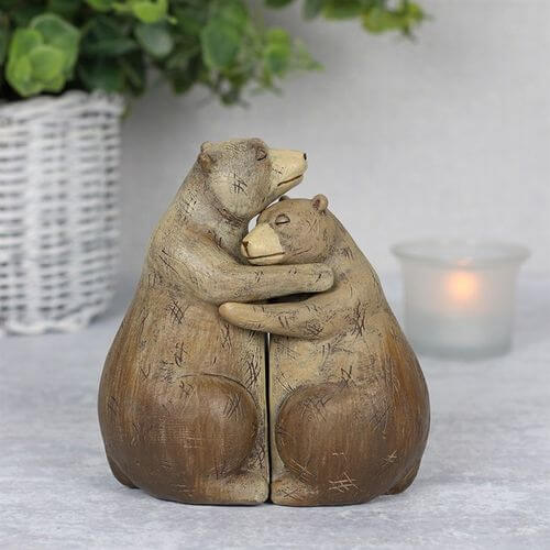Bear Hug Couple Ornament depicting two bears in a loving embrace, symbolising comfort and love. Perfect for gifting.