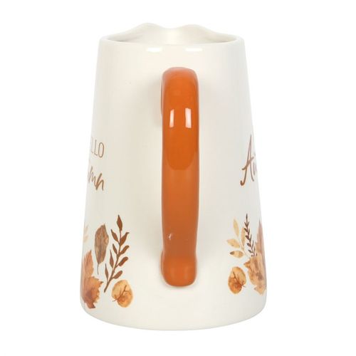 Stunning 17cm Hello Autumn Ceramic Flower Jug with painterly leaf design, perfect for autumnal displays.