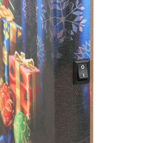Krampuss Light Up LED Canvas Plaque by Lisa Parker features a switch for illuminating festive artwork.