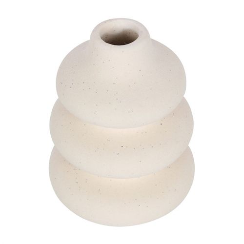 Stylish Cream Speckle Single Stem Vase in a modern wavy design, perfect for fresh flowers or dried grasses.
