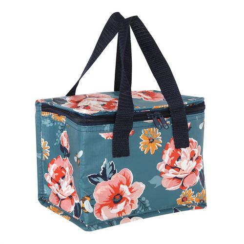 Keep your meals fresh in the Bee-utiful Floral Lunch Bag, featuring a vibrant floral design and navy handles.