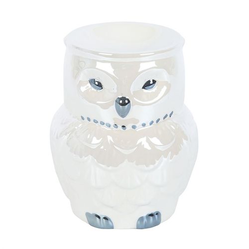 Owl Shaped Iridescent Oil Burner and Wax Warmer, featuring a dreamy glaze, perfect for adding charm to any room.