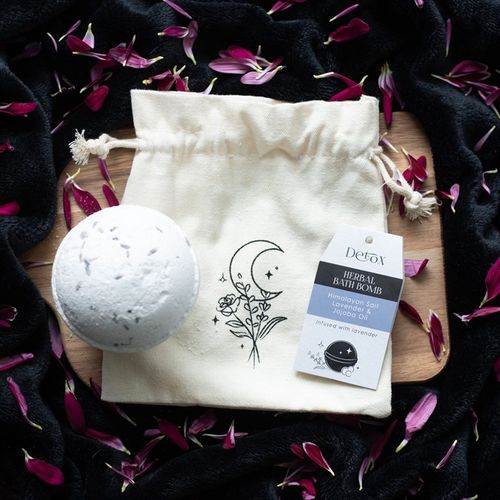 Indulge in relaxation with the 'Detox' Herbal Lavender Bath Bomb, featuring Himalayan Salt and Jojoba Oil.