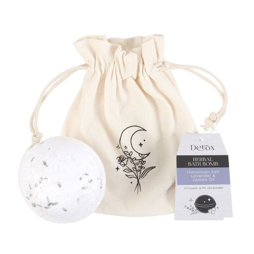 Indulge in a soothing experience with the 'Detox' Herbal Lavender Bath Bomb, featuring Himalayan salt and jojoba oil.