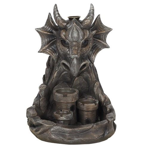 Stunning Grey Dragon Backflow Incense Burner with a rocky finish, perfect for dragon lovers. Ideal for creating ambiance.