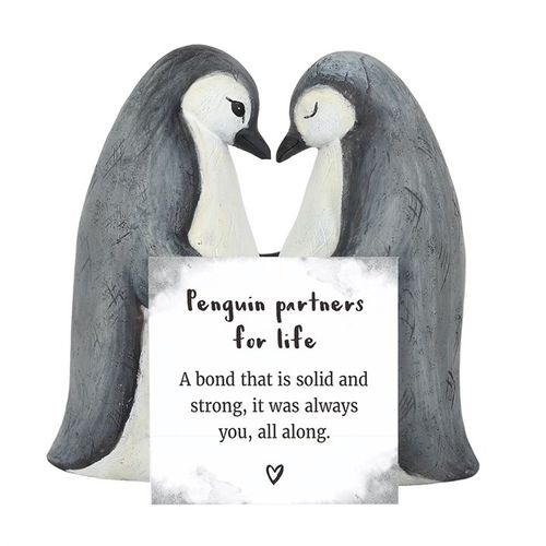 Penguin Partners For Life Ornament showcases a loving penguin couple symbolising soulmate connections, perfect for gifts.