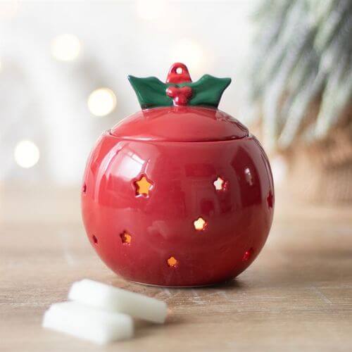 Red Bauble Oil Burner adds festive charm, perfect for creating a warm, cosy atmosphere with your favourite scents.