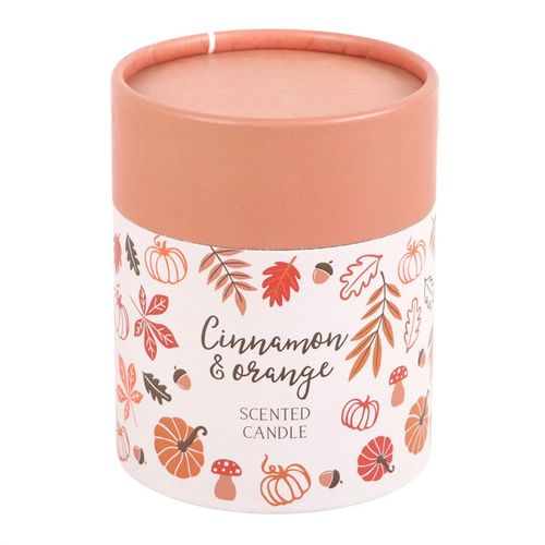Autumn Leaves Cinnamon & Orange Candle in a decorative box, perfect for cosy autumn days and festive gifting.