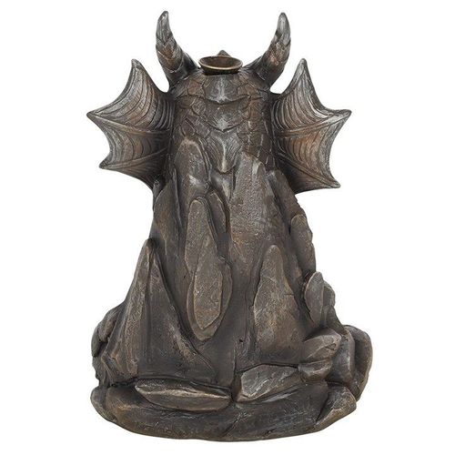 Stylish Grey Dragon Backflow Incense Burner with a rock-like finish and horned dragon design, perfect for dragon lovers.