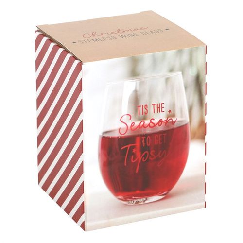 Celebrate the holidays with the Season to Get Tipsy Stemless Glass, perfect for festive parties or cosy nights in.