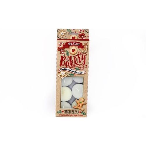 Pack of 10 Gingerbread Scented Tealights - Perfect Autumn and Xmas gift in festive packaging for cosy celebrations.