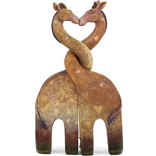 Charming Giraffe Family ornament featuring two intertwined giraffes, perfect for any home decor. Ethically sourced.
