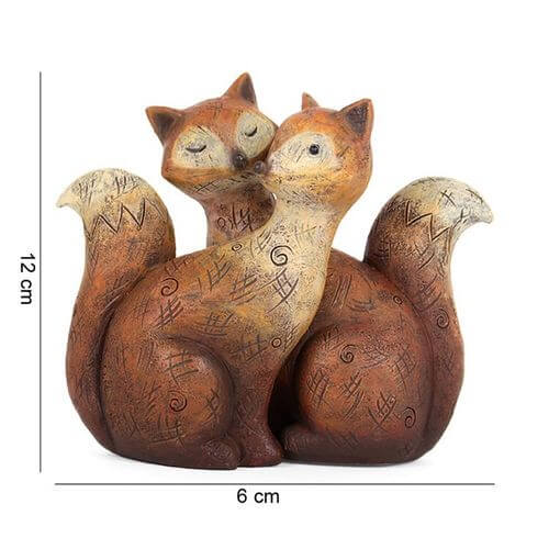 Resin Fox Family sculpture, 12cm tall, ethically sourced, perfect for display together or separately. Limited stock.