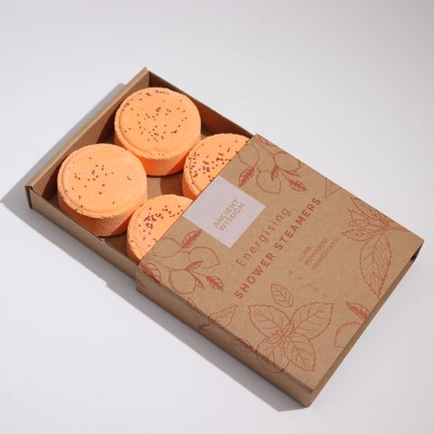 Zen Shower Steamers - Therapy Wellness Gift Set - Energising, featuring four all-natural steamers, perfect for a relaxing gift.