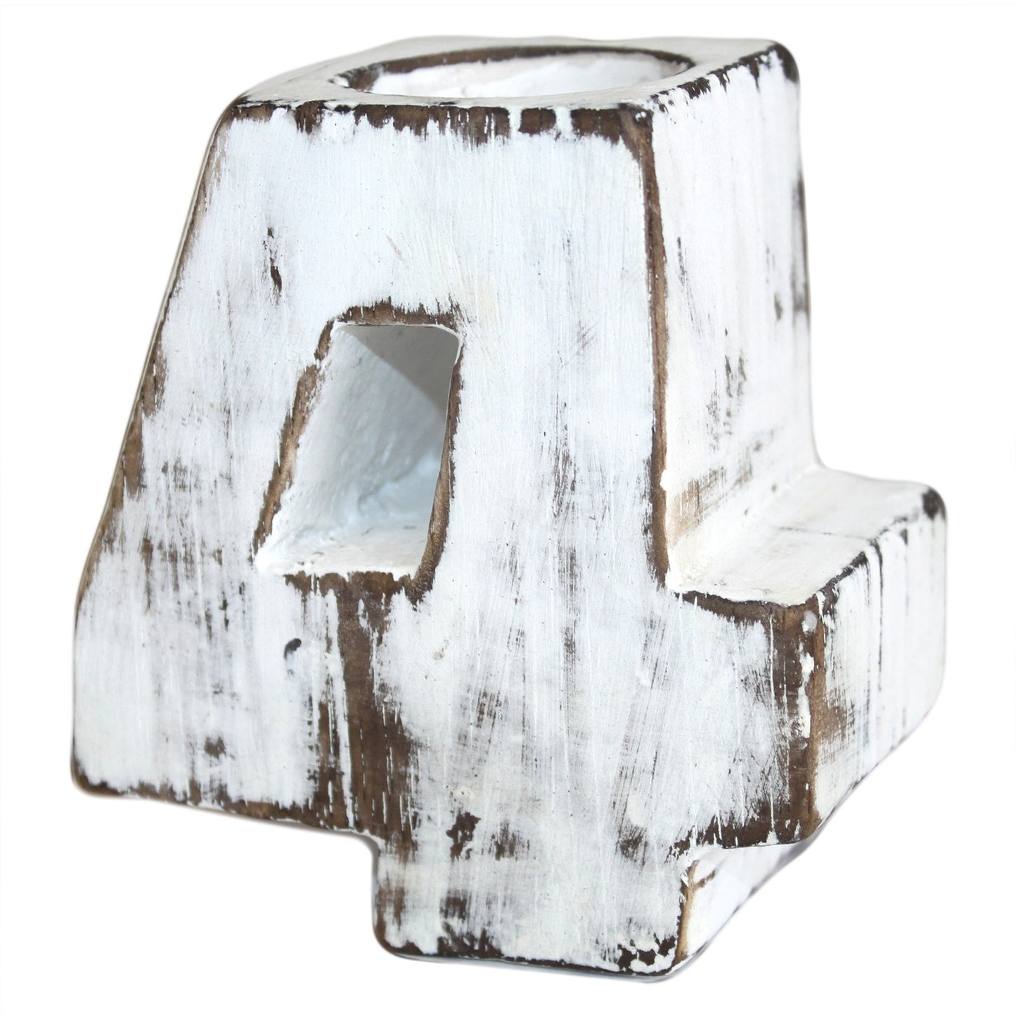 Handmade Wooden Birthday Numbers in white-washed Albesia wood, perfect for candle holders and sustainable celebrations.