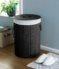 Charcoal Foldable Bamboo Laundry Hamper – Round or Rectangular 2