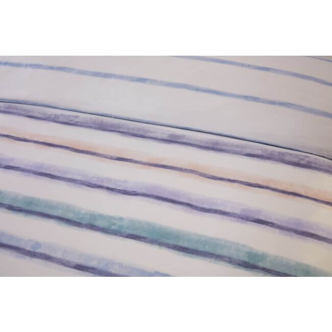 Horizon Blue Stripe Double Duvet Set