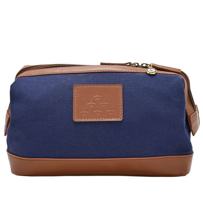 RAF Washbag Navy Blue Canvas Travel Toiletry Bag Red Arrows