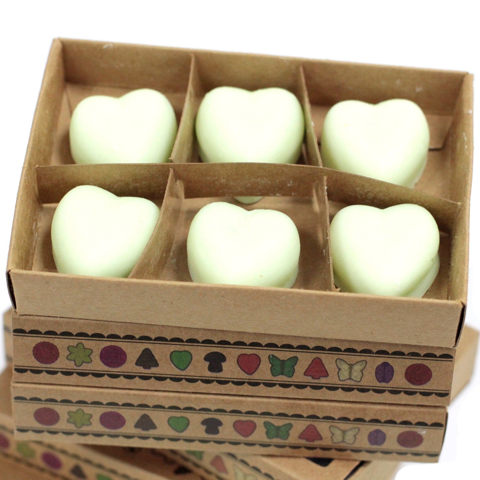 Box of 6 Wax Melts - Watermelon Fresh Scented Delight, featuring heart-shaped wax melts for a vibrant home fragrance.