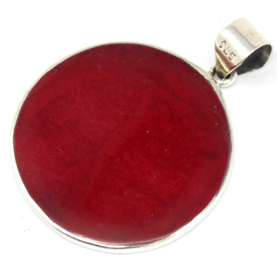 Tree of Life Silver Pendant 30mm - Coral Effect showcases a stunning red design, symbolising beauty and strength.