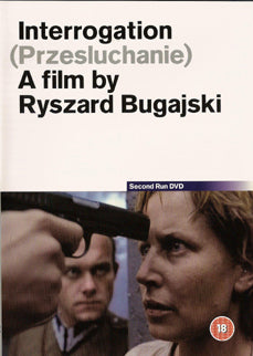 Interrogation (Przesluchanie) 1982 World Cinema DVD cover, Cannes winner Bugajski, with a pistol in a tense still.