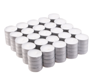 Bulk pack of 100x Unscented Tealight (4hr) candles, ideal for events and mood lighting. Perfect for your home decor.
