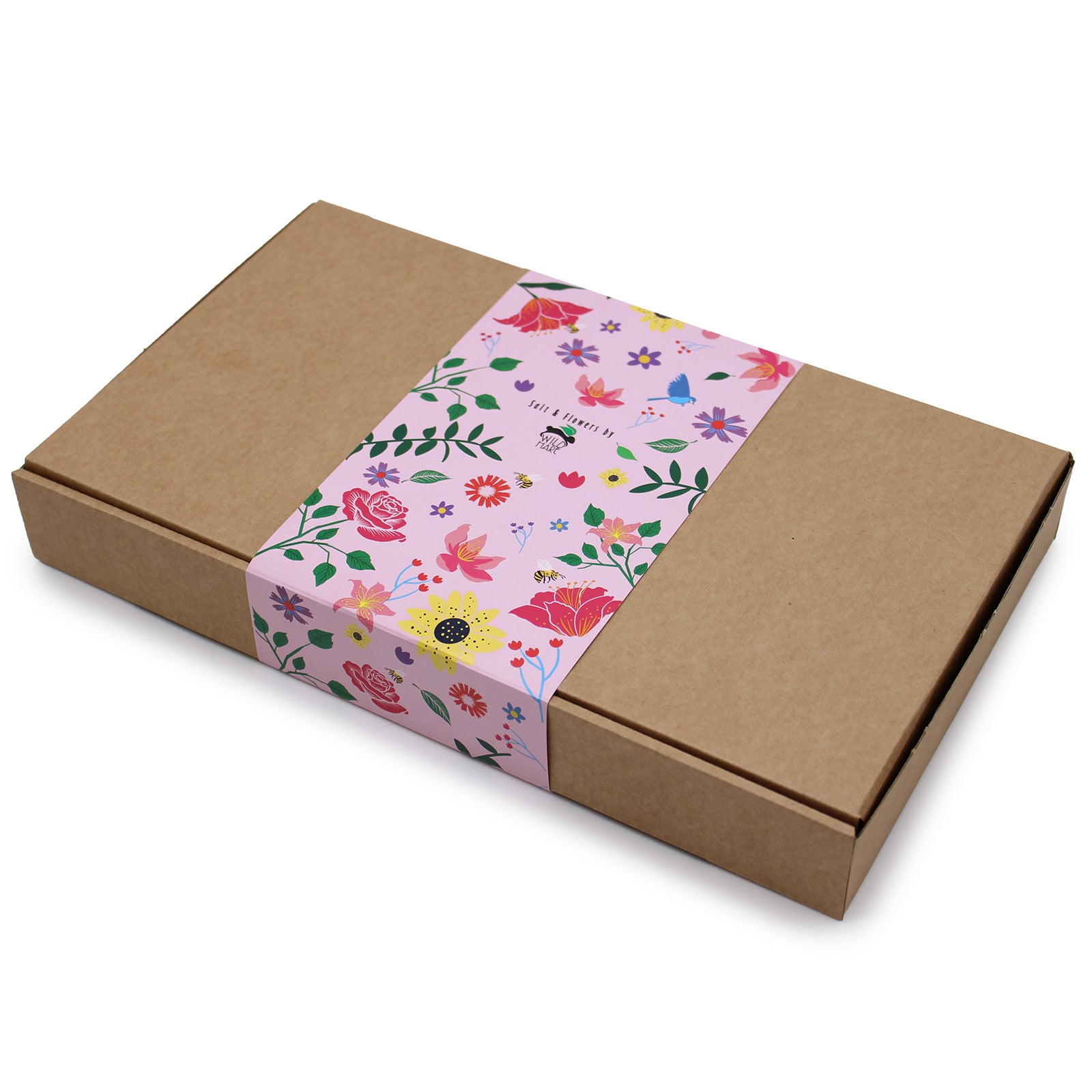 Wild Hare Salt Soak Set - Passion beautifully packaged for a luxurious spa-like bath experience with soap roses and sunflowers.