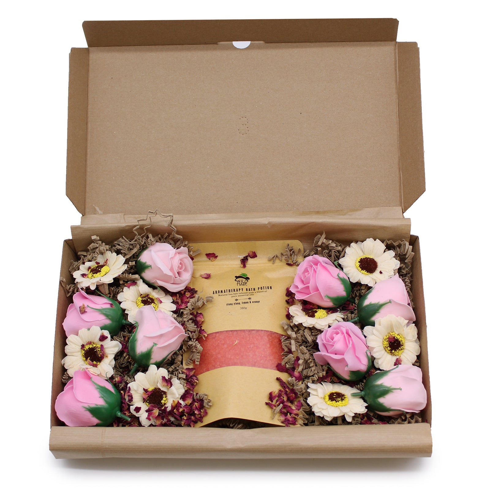 Indulge in the Salt Soak Set - Passion, featuring bath salts and floral soaps for a spa-like experience at home.