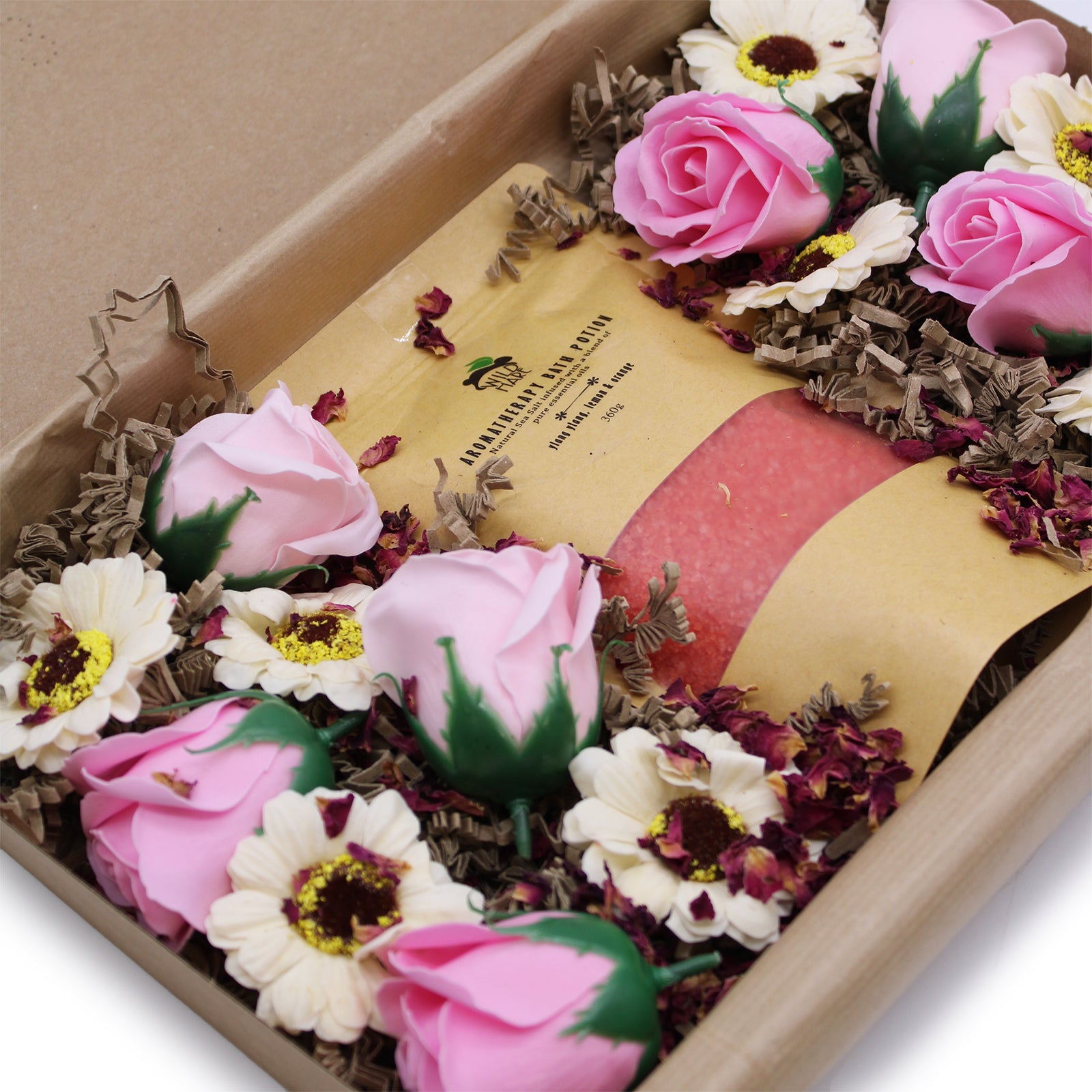 Indulge in the Salt Soak Set - Passion with bath salts and floral soaps for a relaxing spa experience at home.
