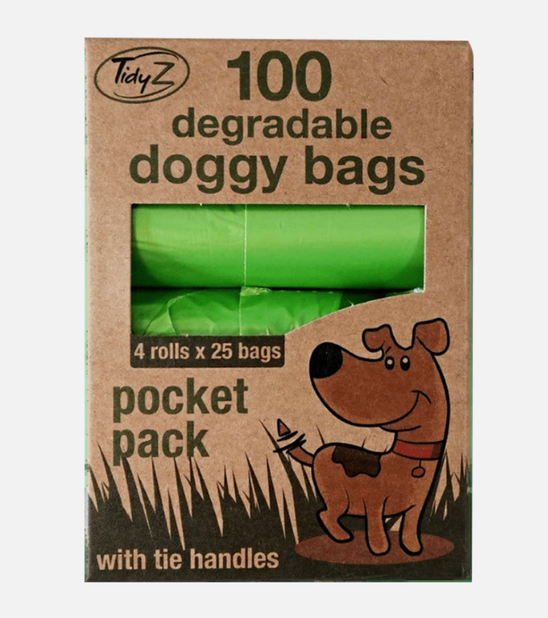 Tidyz Dog Eco Waste Bags 100 Pack, leakproof and odourless, perfect for hassle-free dog walks.