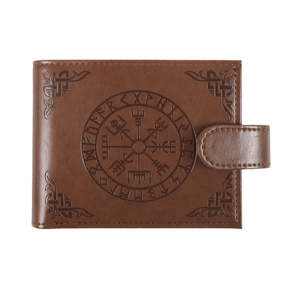 viking compass faux leather wallet