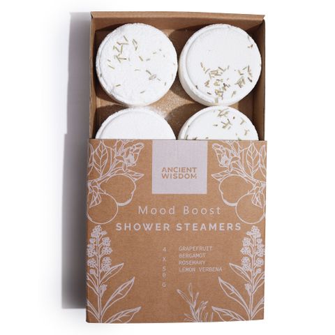 Zen Shower Steamers - Therapy Wellness Gift Set - Mood Boost with essential oils, vegan-friendly, gift-packed from Ancient Wisdom.