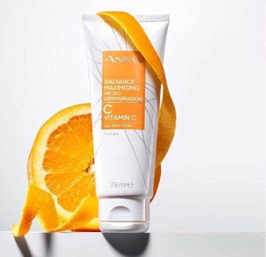 Avon Anew Radiance Maximising Microdermabrasion, a fruit-inspired exfoliant for a luminous complexion.