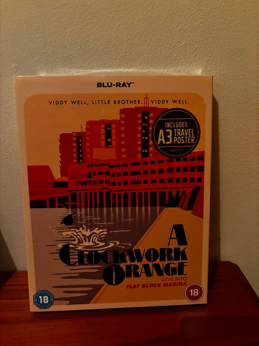 A Clockwork Orange[Blu-ray] [1971] [Special Poster Edition], brand new with A3 travel poster, perfect for collectors.
